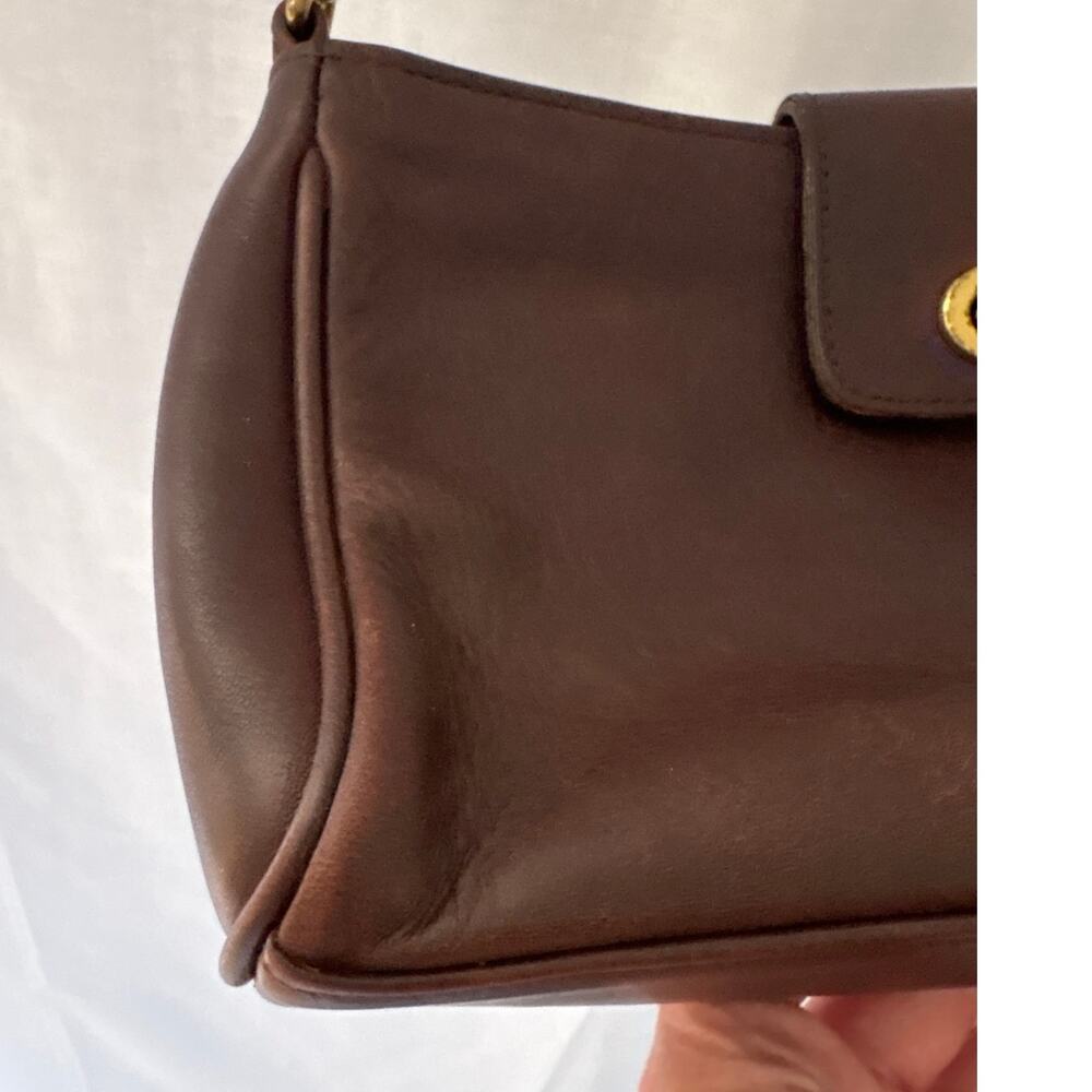 Coach Vintage Demi Mahogany Leather Crossbody Bag with Brass Turnlock 9154 - Picture 4 of 10